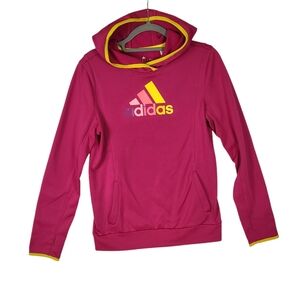 Adidas climauwarm tech fleece performance hoodie pink women's sz M